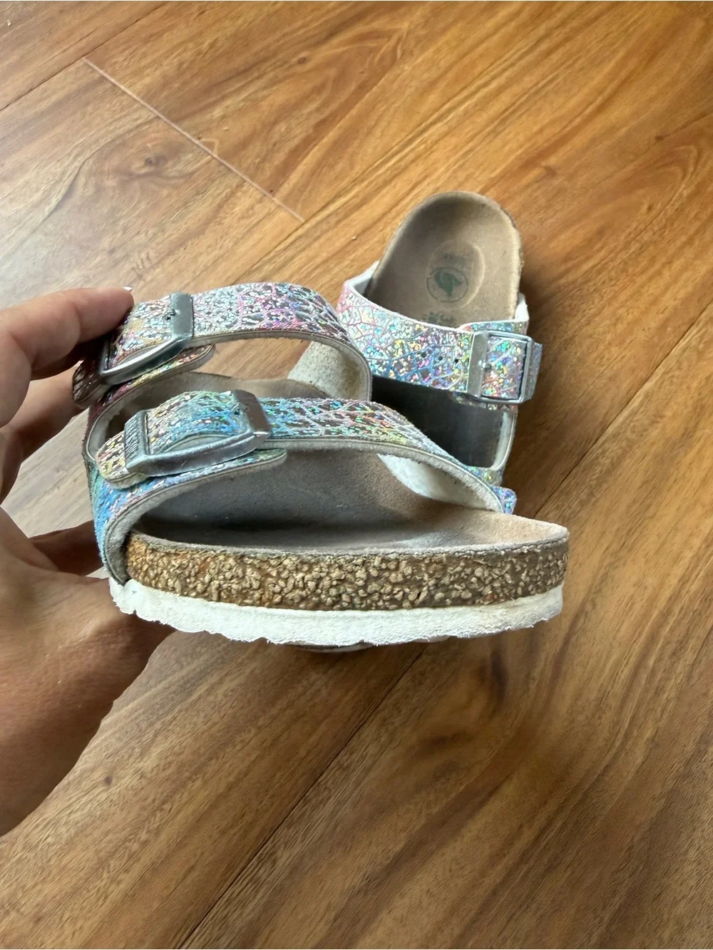Birkenstock Kids Iridescent Multicolor Double-Buckle Sandals